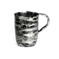 Stainless Steel Netilat Yadayim Wash Cup Black and Silv... | Wash Cups