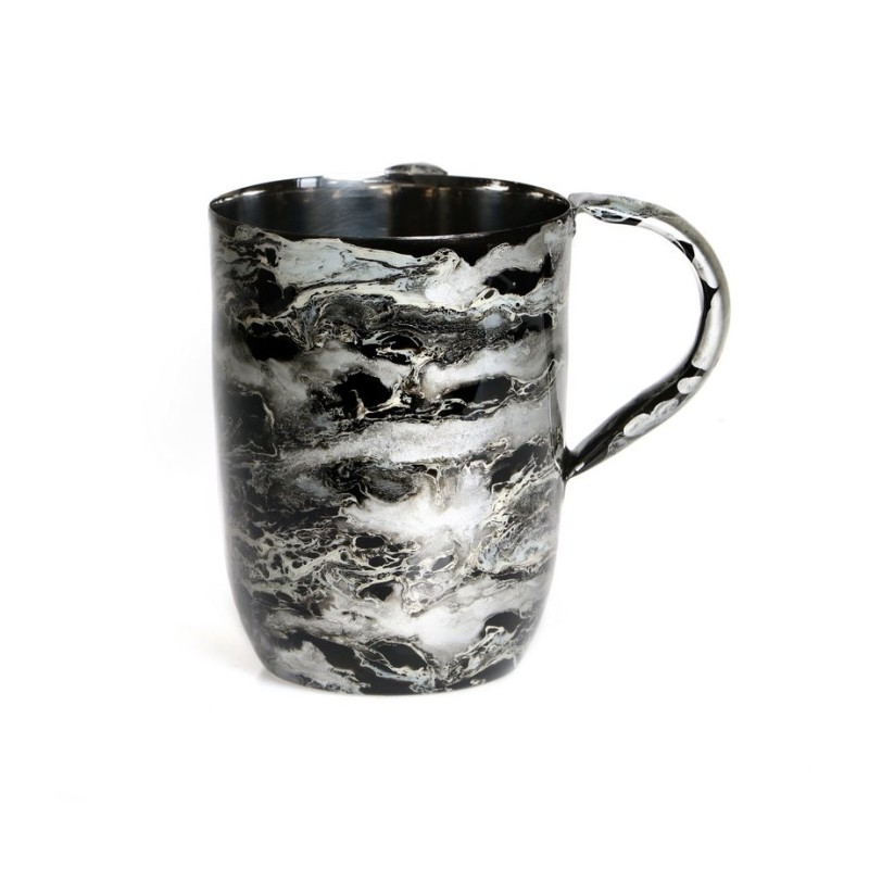 Stainless Steel Netilat Yadayim Wash Cup Black and Silv... | Wash Cups
