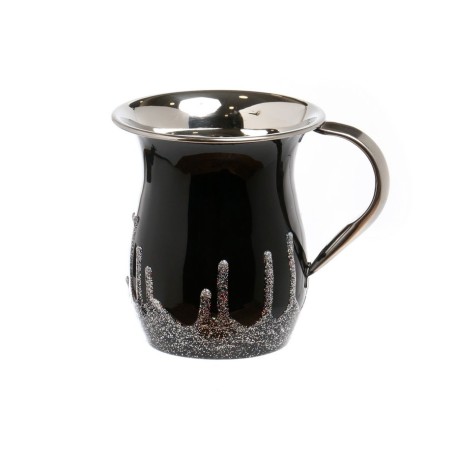 Stainless Steel Netilat Yadayim Wash Cup %96 Black with... | Wash Cups