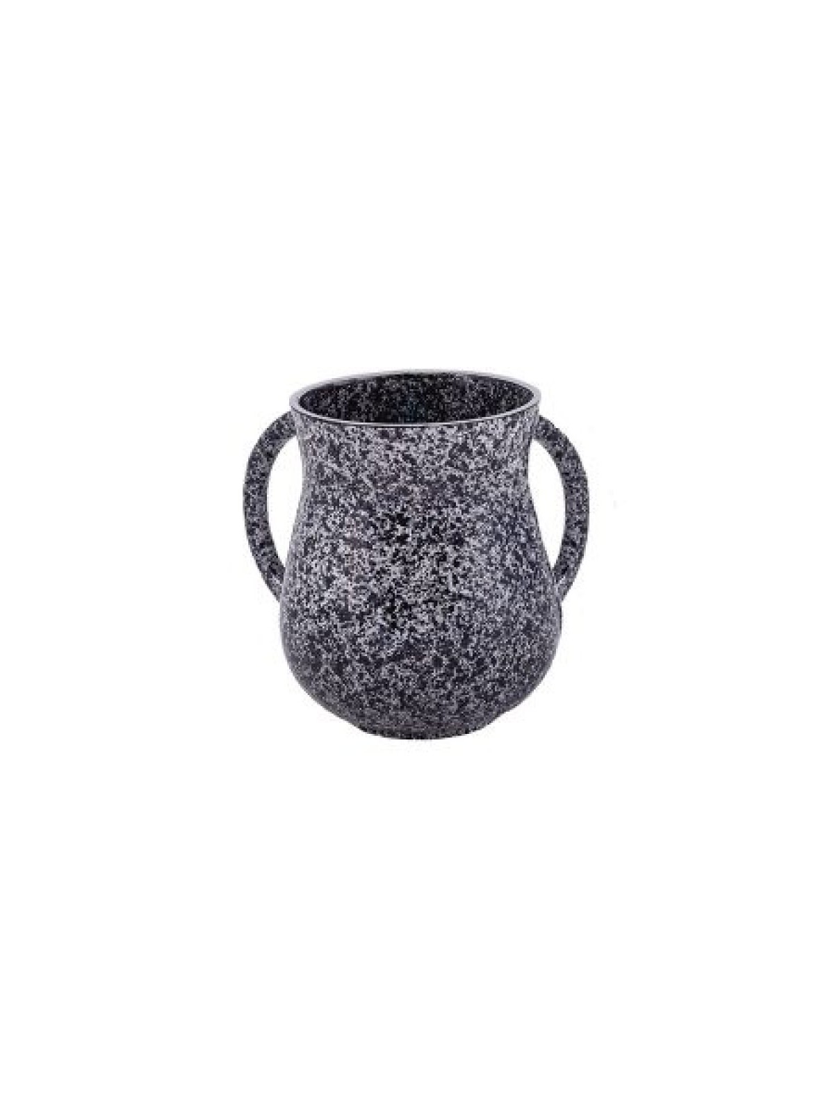 Yair Emanuel Faux Marble Netilat Yadayim Wash Cup Black | Wash Cups