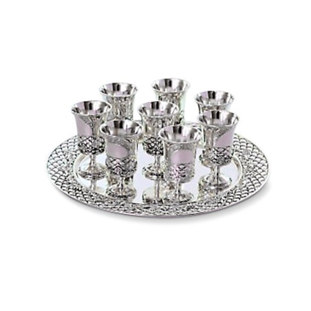 Six Decorative Small Kiddush Cups with Ma... | Jewish Gift from Israel