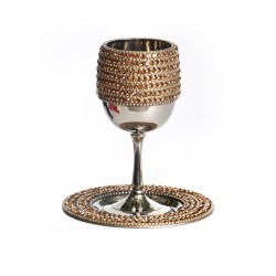 Stainless Steel Kiddush Cup on Stem Set G... | Jewish Gift from Israel