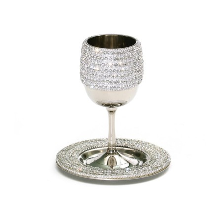Stainless Steel Kiddush Cup on Stem Set S... | Jewish Gift from Israel