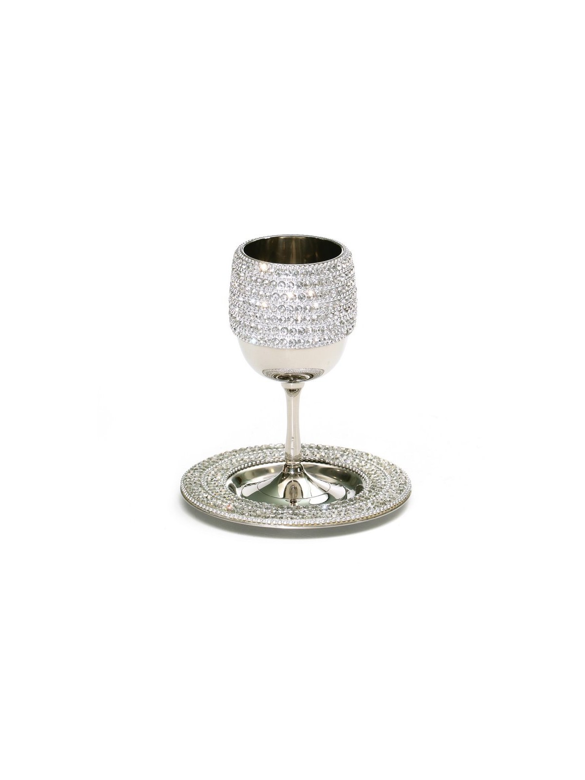 Stainless Steel Kiddush Cup on Stem Set S... | Jewish Gift from Israel