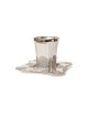 Silver Plated Kiddush Cup and Square Tray Filigree d... | Kiddush Cups