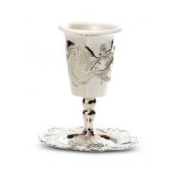 Silver Plated Stem Kiddush Cup with Plast... | Jewish Gift from Israel