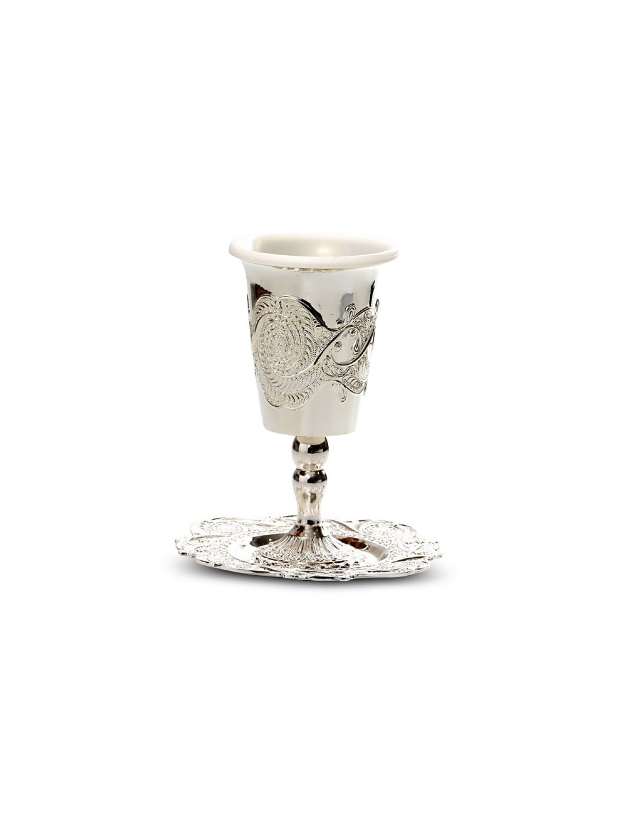 Silver Plated Stem Kiddush Cup with Plast... | Jewish Gift from Israel