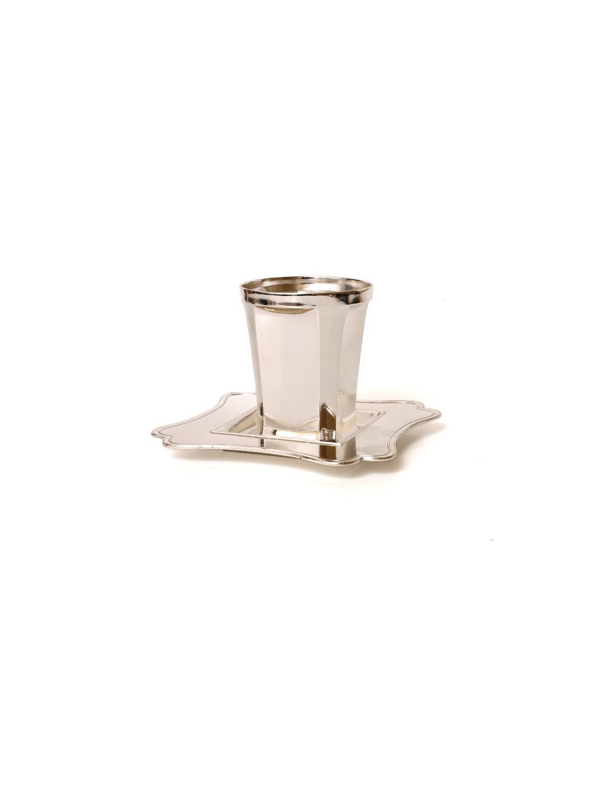 Silver Plated Smooth Kiddush Cup with Matching Sauce... | Kiddush Cups