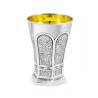 Sterling Silver Shabbat Kiddush Cup with Plate Ham... | Silver Judaica