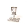 Kiddush Cup And Base Filigree design | Kiddush Cups
