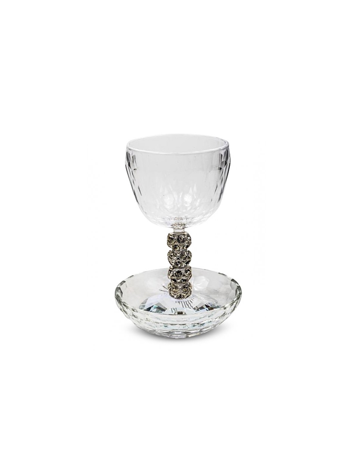 Faceted Glass Kiddush Cup and Tray Decora... | Jewish Gift from Israel