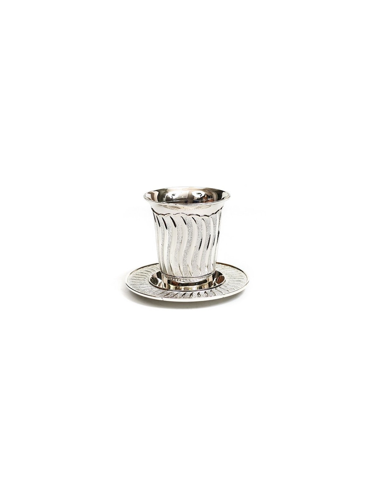 Silver Plated Kiddush Cup and Plate Matte... | Jewish Gift from Israel