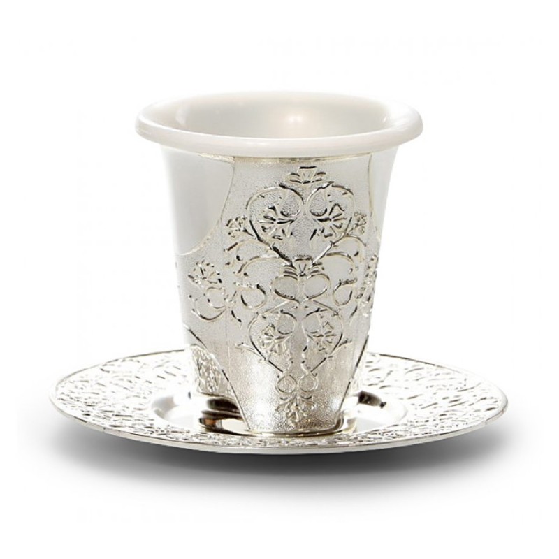 Silver Plated Decorative Kiddush Cup with... | Jewish Gift from Israel