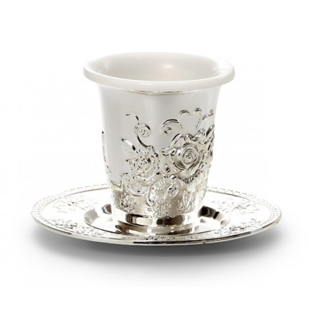 Silver Plated Kiddush Cup with Plastic Insert and Co... | Kiddush Cups