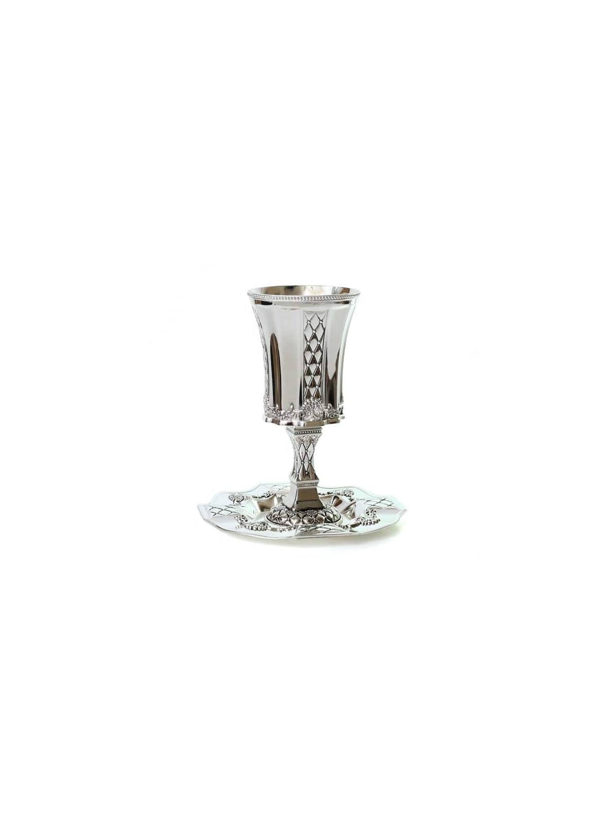 Silver Plated Stem Kiddush Cup Engraved D... | Jewish Gift from Israel