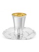 Sterling Silver Shabbat Kiddush Cup with Plate Pan... | Silver Judaica