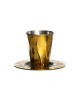 Gold Stainless Steel Kiddush Cup Set with... | Jewish Gift from Israel