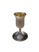 Kiddush Cup on Stem with Matching Plate | Jewish Gift from Israel