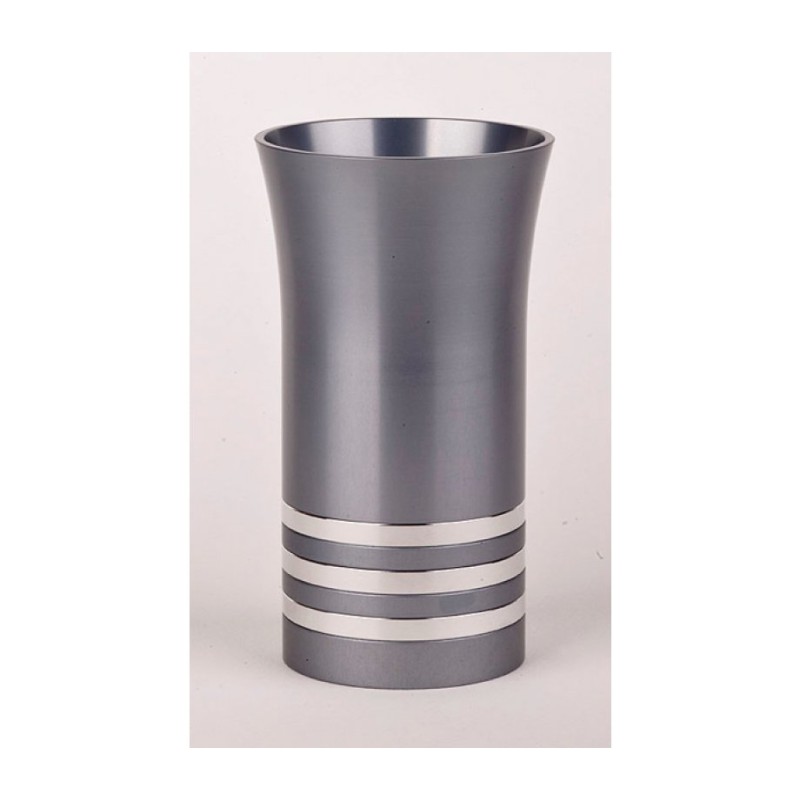 Kiddush Cup By Agayof Grey With Stripes | Kiddush Cups