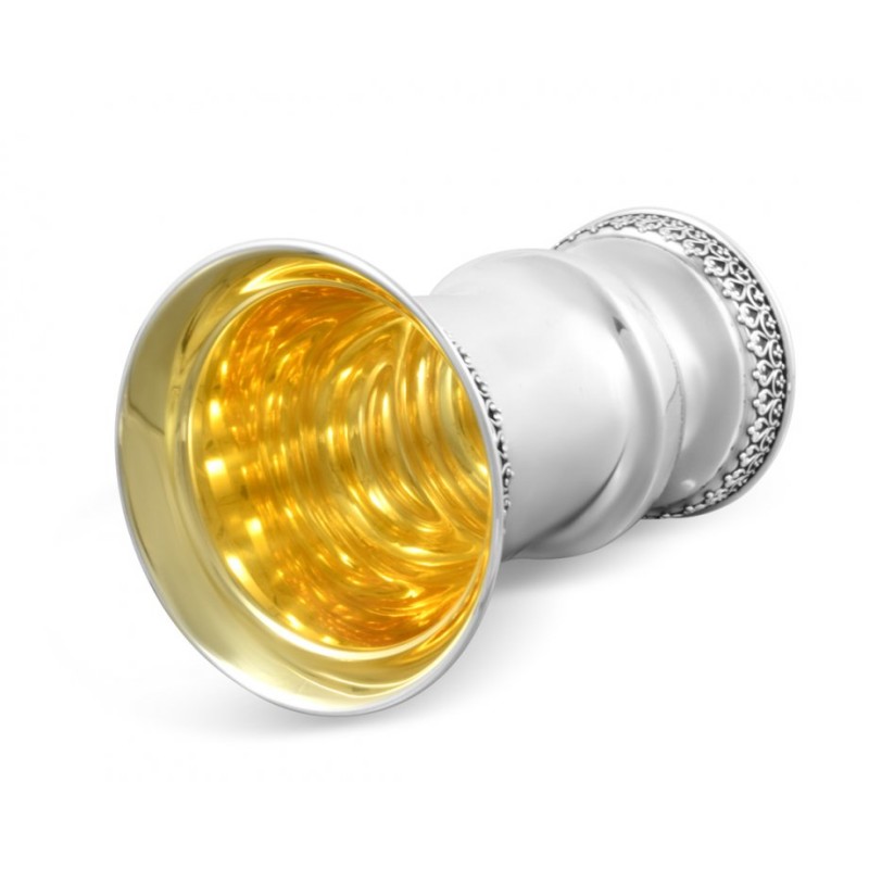 Sterling Silver Kiddush Cup and Plate Set Filigree... | Silver Judaica