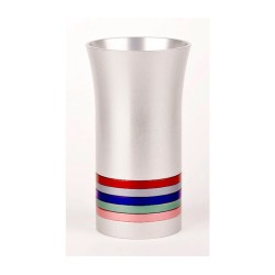 Kiddush Cup By Agayof with Multicolored Stripes | Kiddush Cups