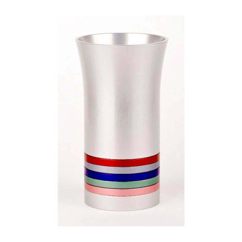 Kiddush Cup By Agayof with Multicolored Stripes | Kiddush Cups