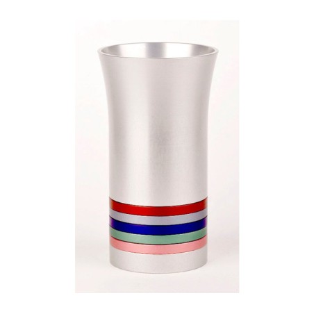 Kiddush Cup By Agayof with Multicolored Stripes | Kiddush Cups