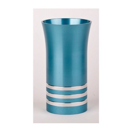 Striped Turquoise Kiddush Cup By Agayof | Kiddush Cups