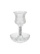 Crystal Glass Stem Kiddush Cup and Saucer... | Jewish Gift from Israel