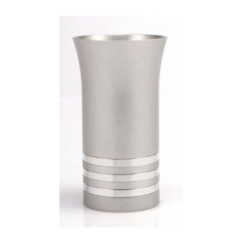 Silver Stripe Kiddush Cup by Agayof | Jewish Gift from Israel