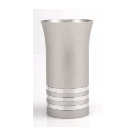 Silver Stripe Kiddush Cup by Agayof | Jewish Gift from Israel