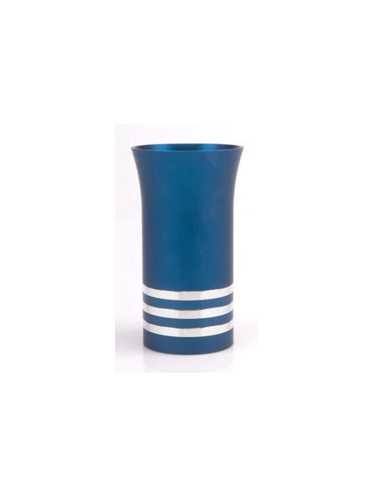Blue Kiddush Cup with Silver Stripes by A... | Jewish Gift from Israel