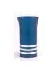 Blue Kiddush Cup with Silver Stripes by A... | Jewish Gift from Israel