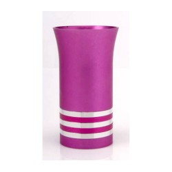 Silver Stripe Hot Pink Kiddush Cup by Agayof | Jewish Gift from Israel