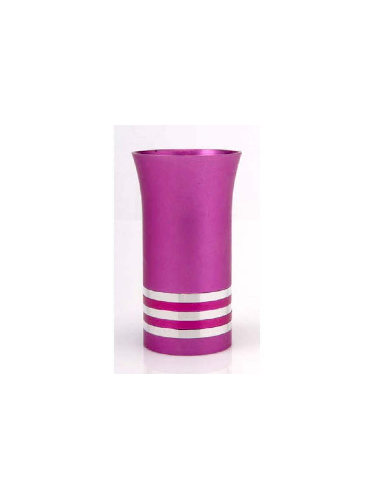 Silver Stripe Hot Pink Kiddush Cup by Agayof | Jewish Gift from Israel
