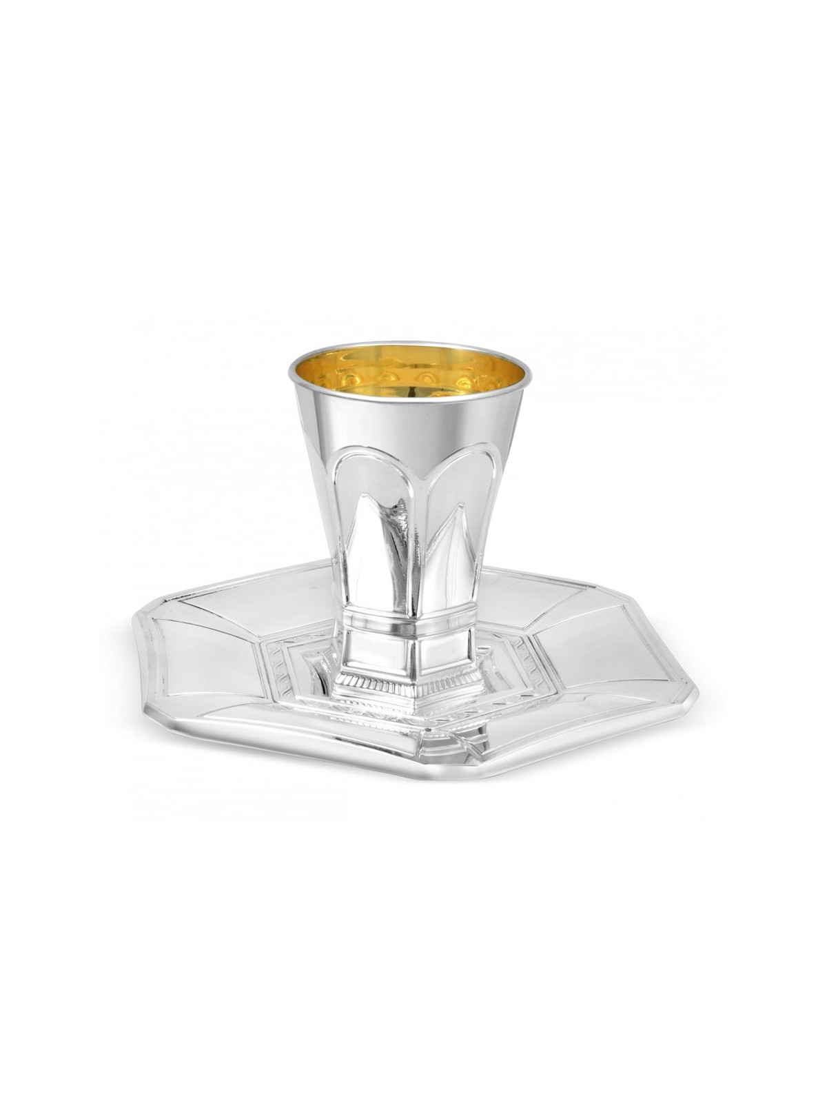 Sterling Silver Shabbat Kiddush Cup and Matching P... | Silver Judaica