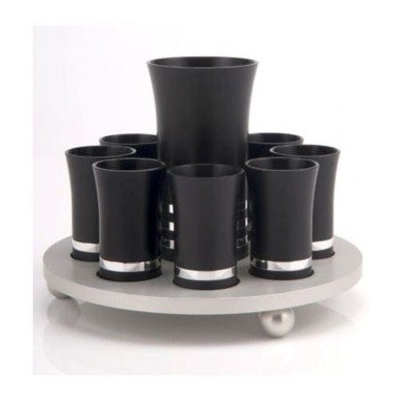 Black Silver Agayof Kiddush Cup Set | Wine Fountains & Liqueur Sets