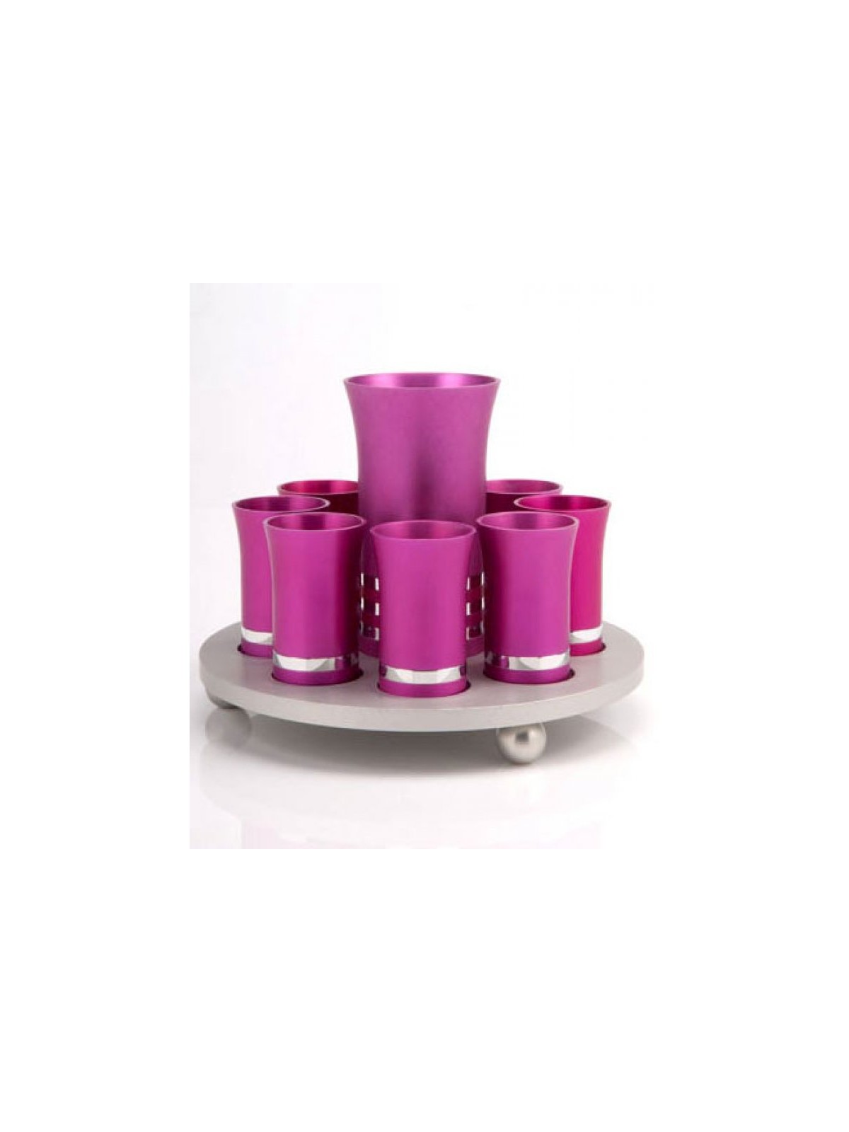 Agayof Kiddush Cup Set in Hot Pink and Si... | Jewish Gift from Israel