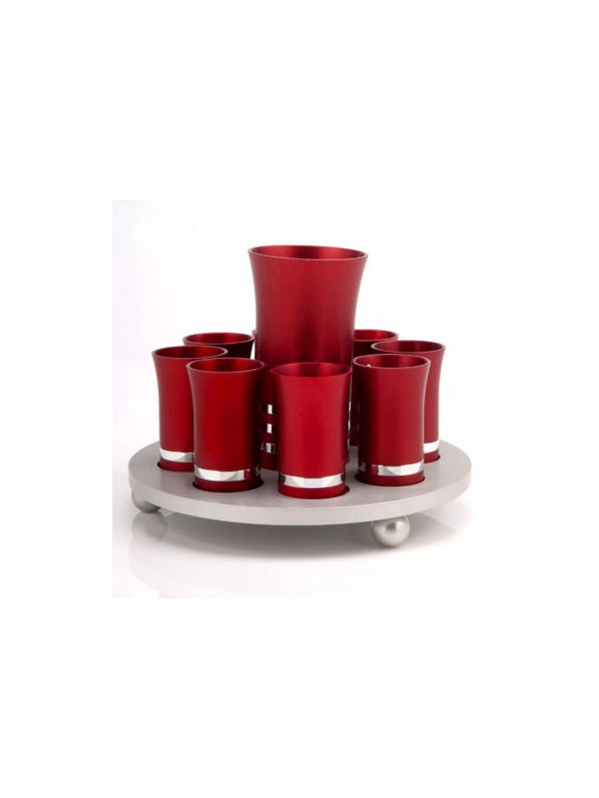 Set of Kiddush Cups by Agayof Ravishing Red | Jewish Gift from Israel