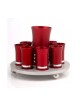 Set of Kiddush Cups by Agayof Ravishing Red | Jewish Gift from Israel