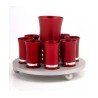 Set of Kiddush Cups by Agayof Ravishing Red | Jewish Gift from Israel