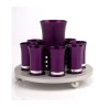 Purple Silver Kiddush Cup Set by Agayof | Jewish Gift from Israel