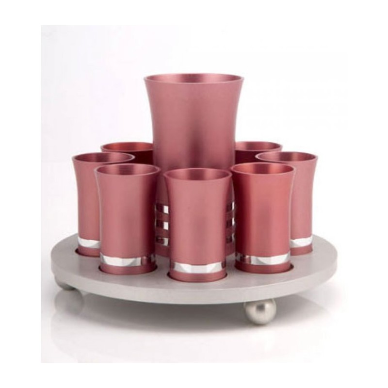 Agayof Kiddush Cup Set Pastel Pink | Wine Fountains & Liqueur Sets