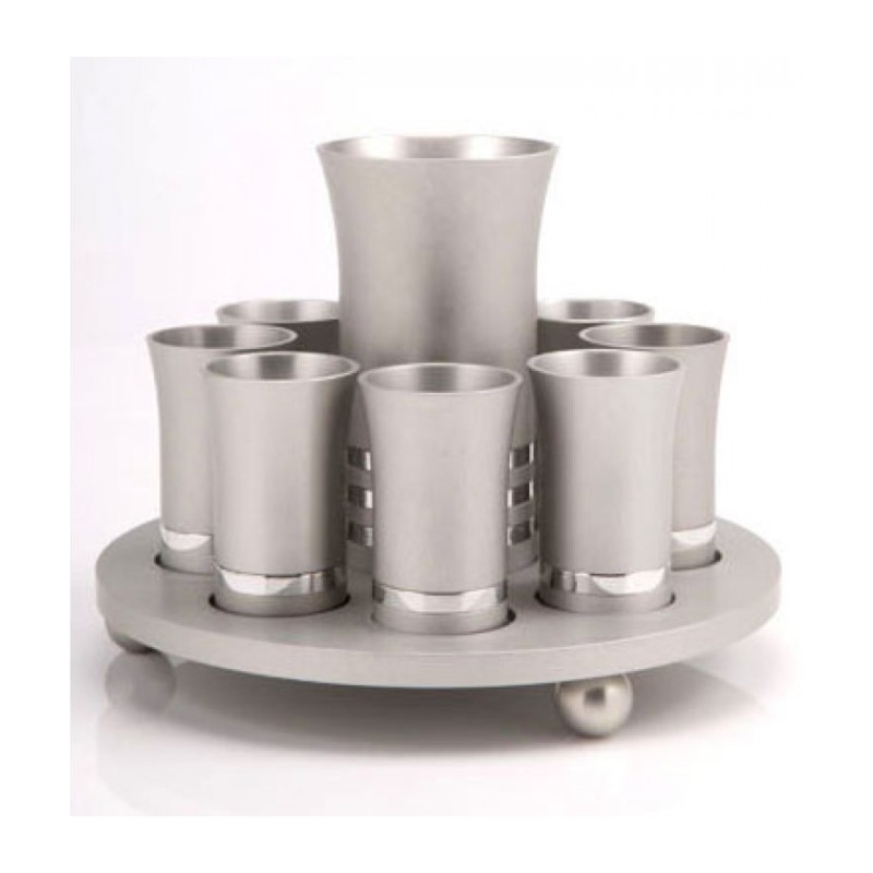 Silver Color Agayof Kiddush Cup Set | Wine Fountains & Liqueur Sets
