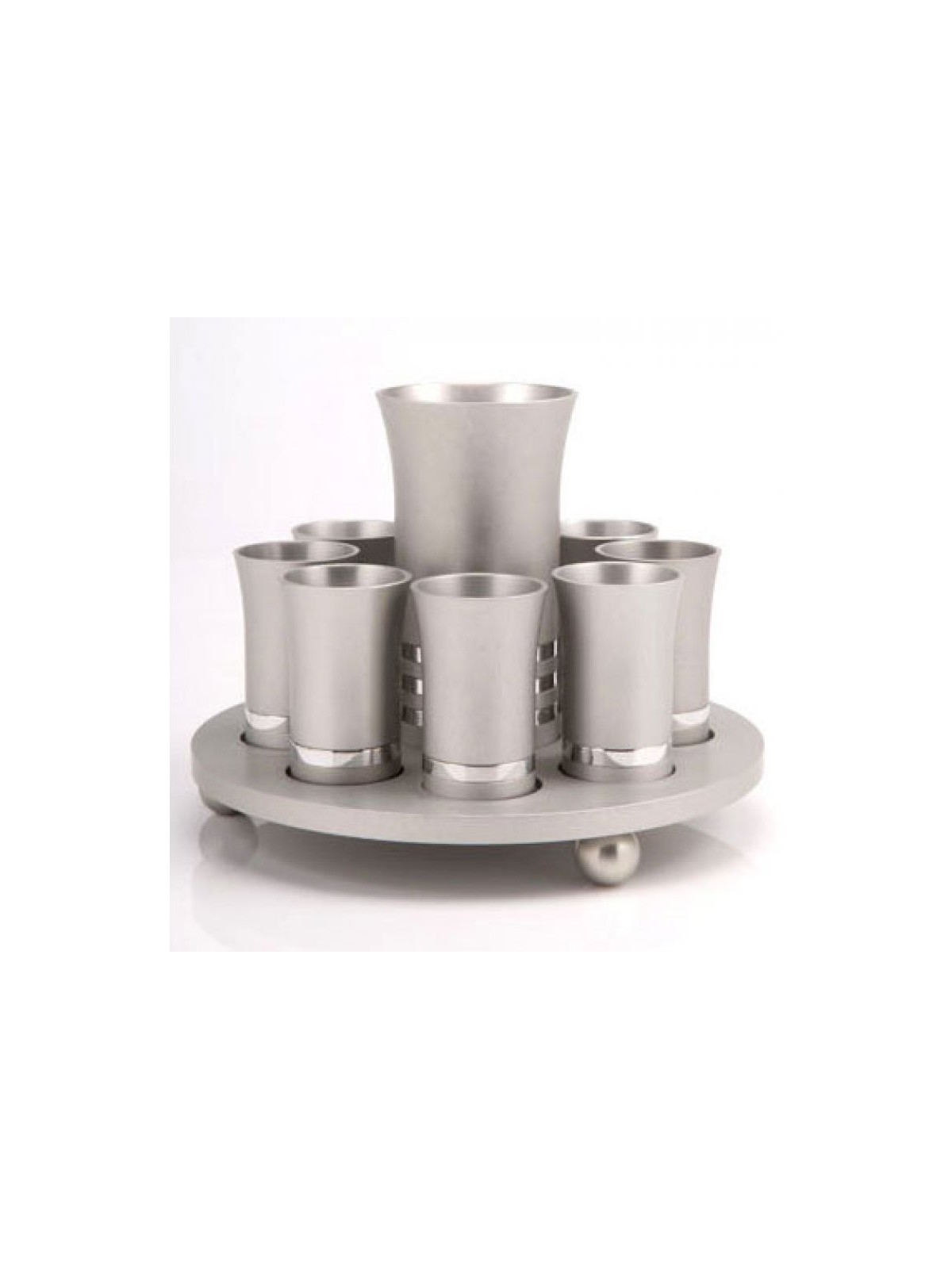 Silver Color Agayof Kiddush Cup Set | Wine Fountains & Liqueur Sets
