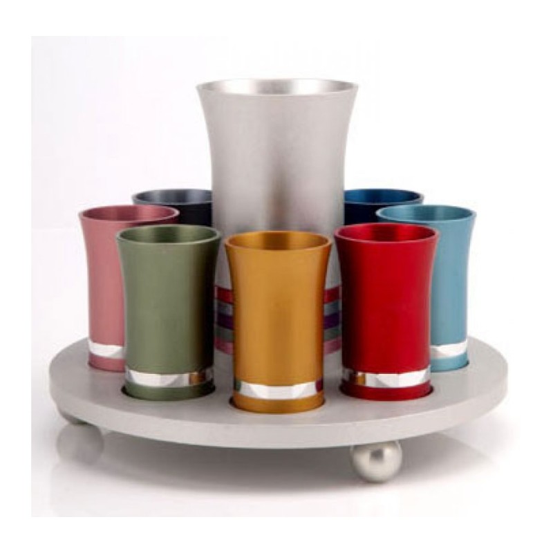 Multicolor Kiddush Cup Set by Agayof | Wine Fountains & Liqueur Sets
