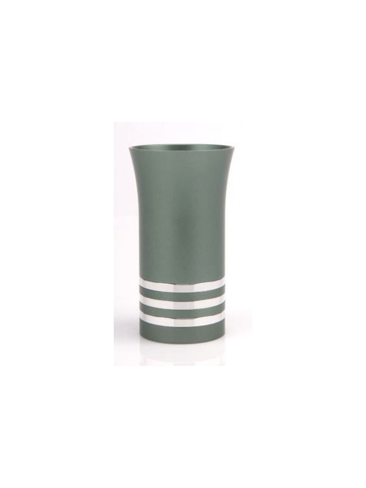 Green Agayof Kiddush Cup with Silver Stripes | Jewish Gift from Israel