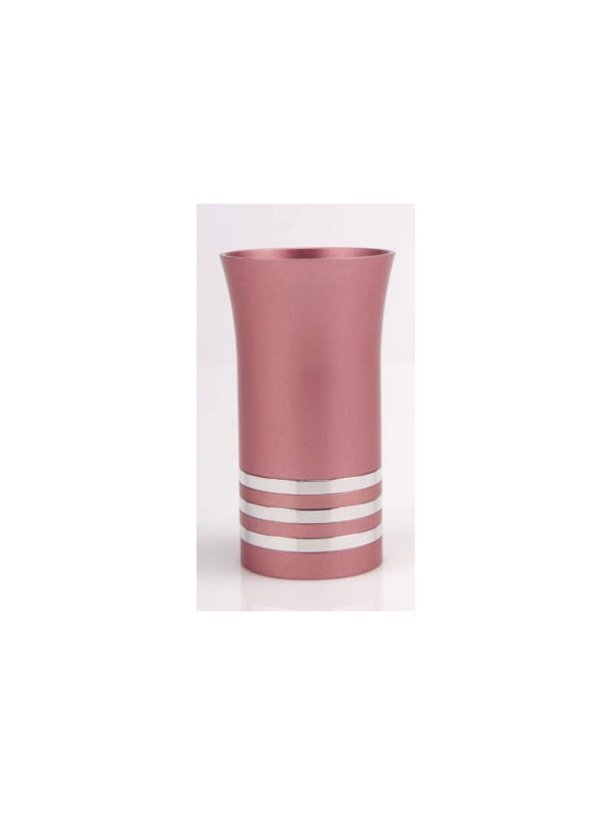 Pastel Pink Kiddush Cup with Silver Strip... | Jewish Gift from Israel