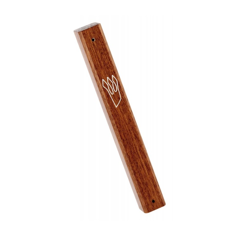 Classic Dark Brown Wood Mezuzah | Wood Mezuzah