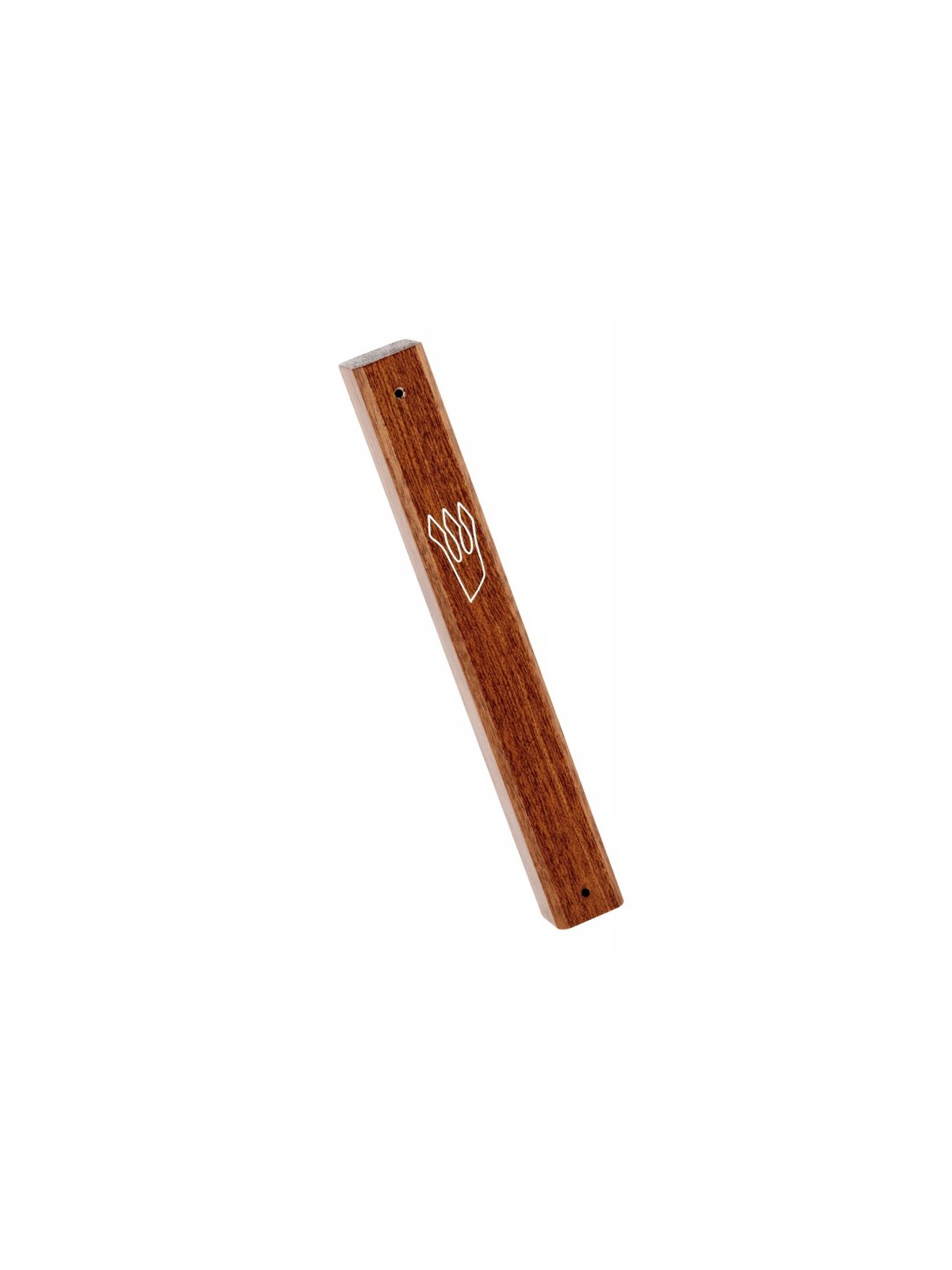 Classic Dark Brown Wood Mezuzah | Wood Mezuzah